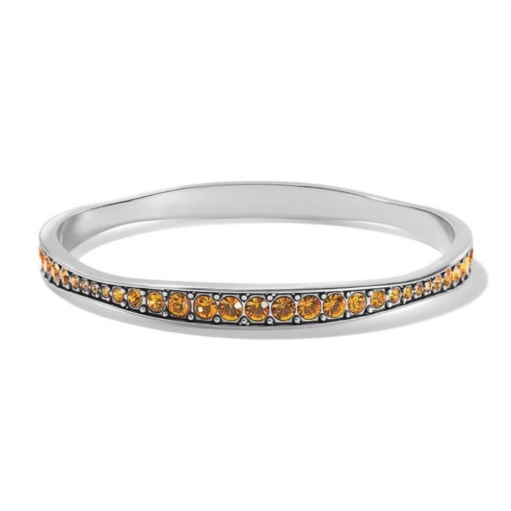 Brighton LIGHT HEARTED GoldenTopaz Swarovski Crystal Bangle stacking Bracelet
